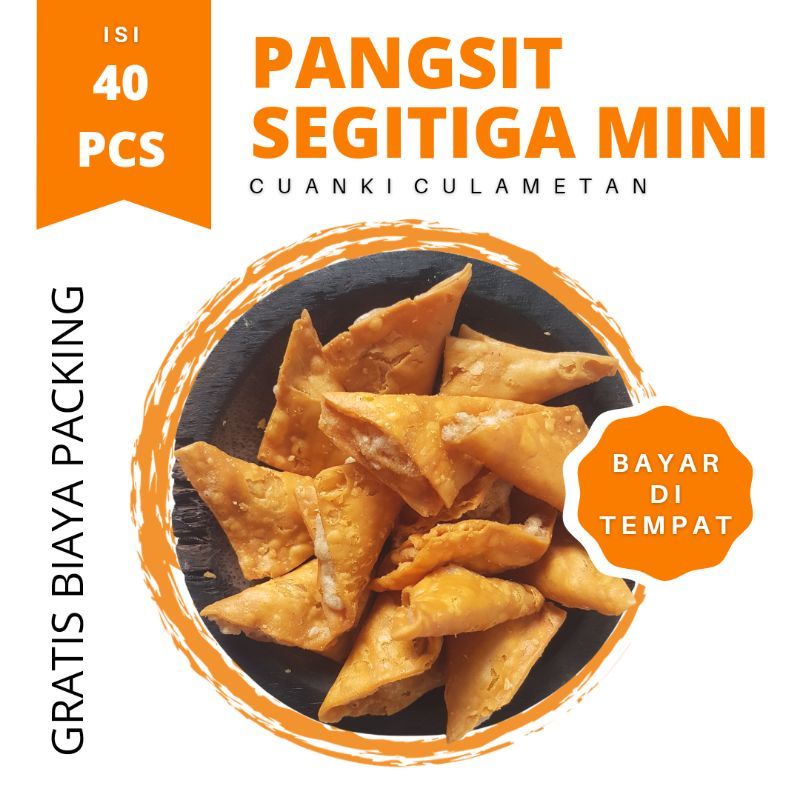 

Pangsit segitiga atau cipet isi 40 pcs topimg seblak bakso baso aci