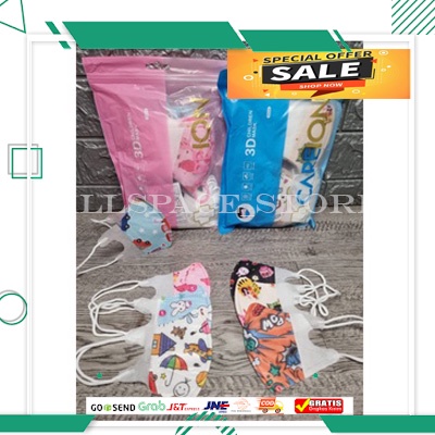 Masker Duckbill CAREION Anak Motif 3D Masker Anak Duckbill Usia 4-12 Tahun
