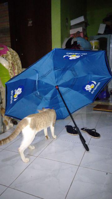 Payung Terbalik Kazbrella Motif Karakter Hello Kitty,brown,cony c Handle