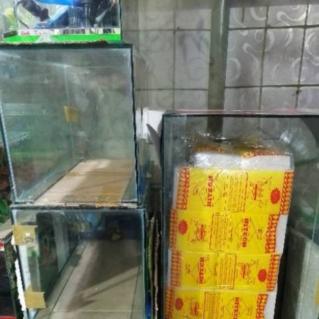 Akuarium ikan fishtank aquarium aquascape persegi 50x30x30cm kaca bawah 8mm