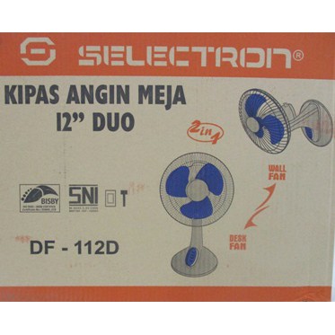 DF-112D Kipas Angin Meja 12 Inch Duo/Desk Fan 12&quot; 2 IN 1 Wall&amp;Desk Fan