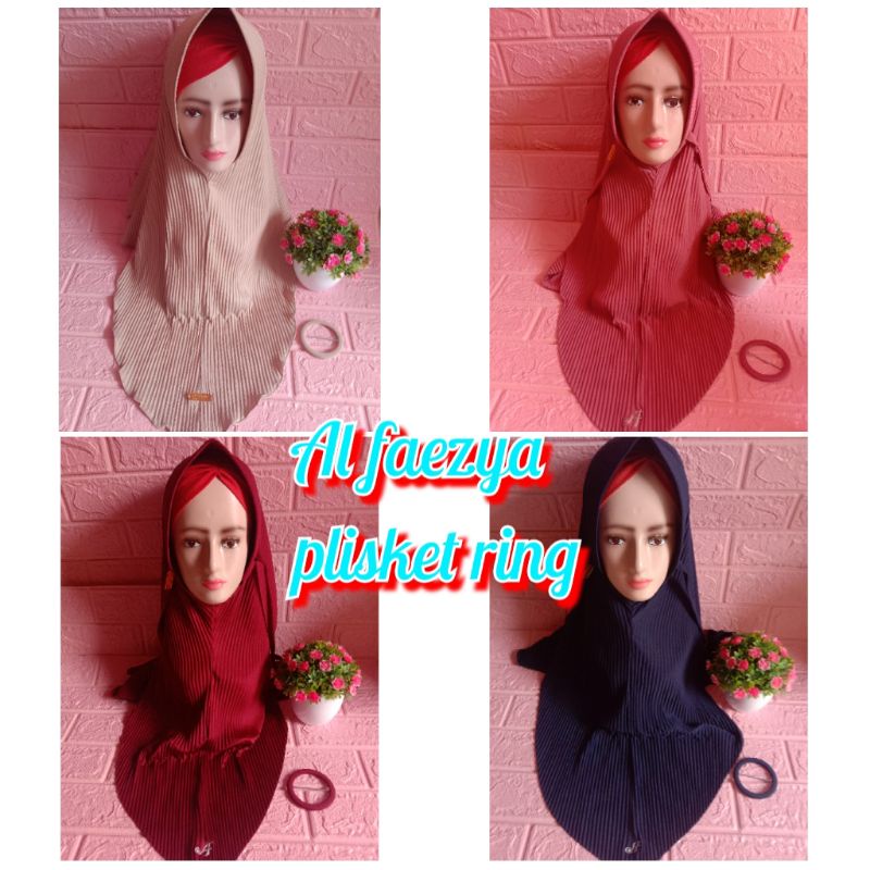 Hijab  RING plisket  bisa Couple(anak 4-10thn)ORI al faezya