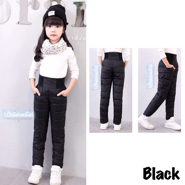 Celana winter waterproof anak cewek cowok padding legging pant children kids musim dingin anti air