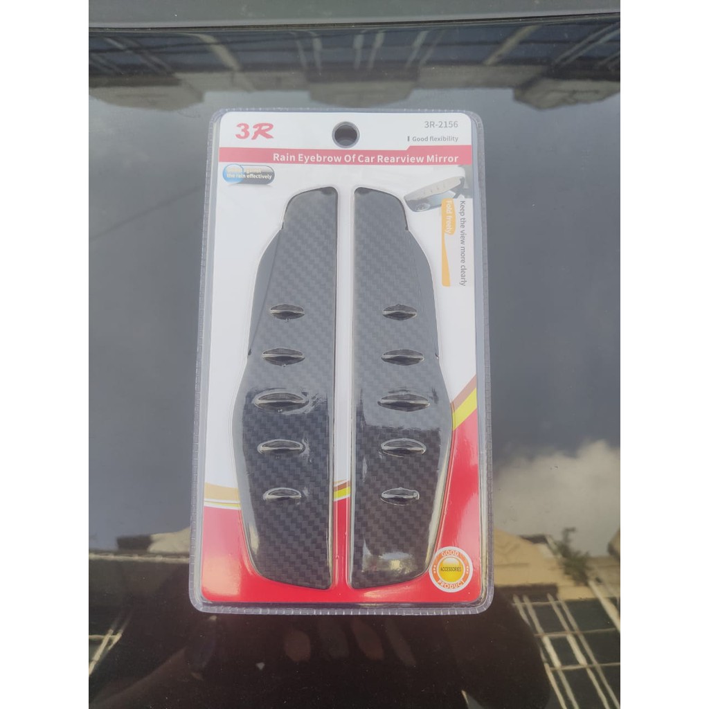 Talang Air Spion model CARBON | Pelindung Air Hujan Mobil | 1 set = 2 pc