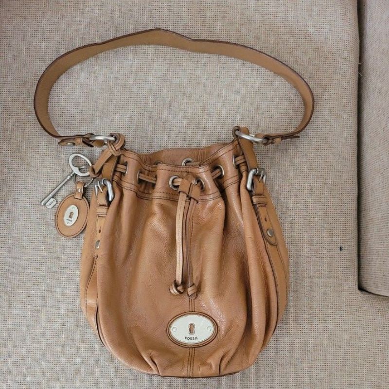 tas fossil serut mocca preloved