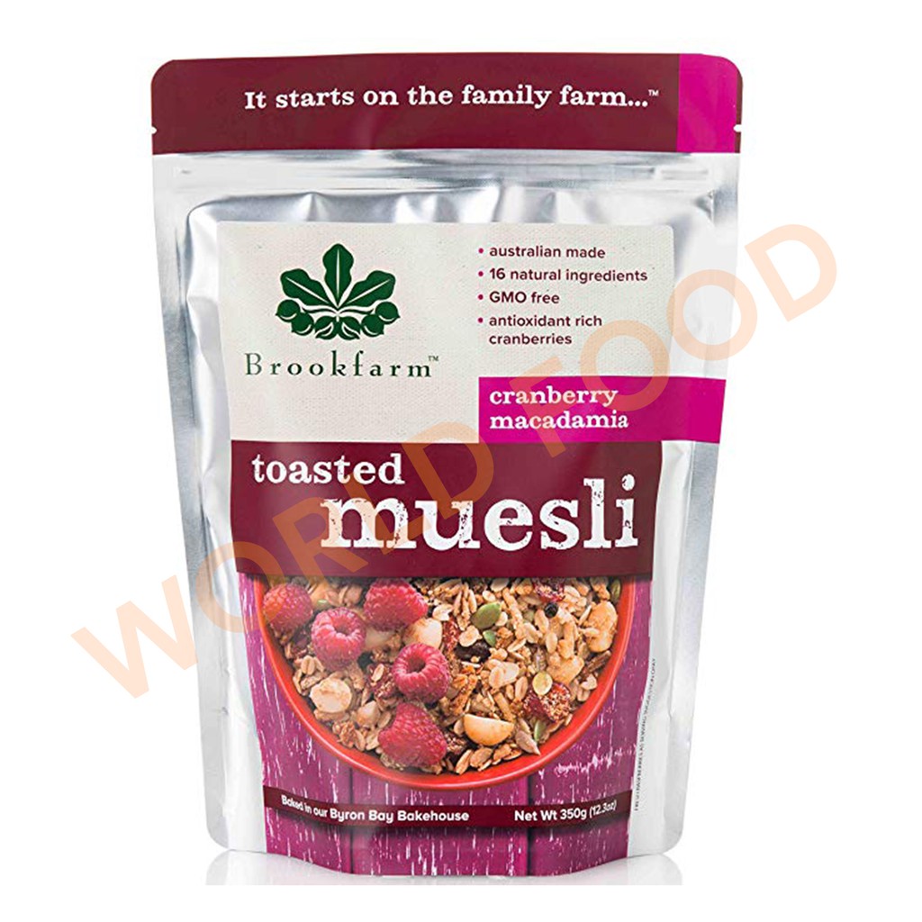 

BROOKFARM TOASTED MUESLI CRANBERRY MACADAMIA 350GR *PROMO DISKON 50%*