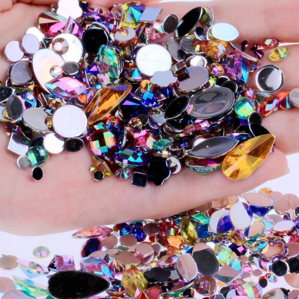 AUGUSTINA Agustina Nail Art AB Acrylic Permata Flatback Kristal Bening Non Hotfix Rhinestones