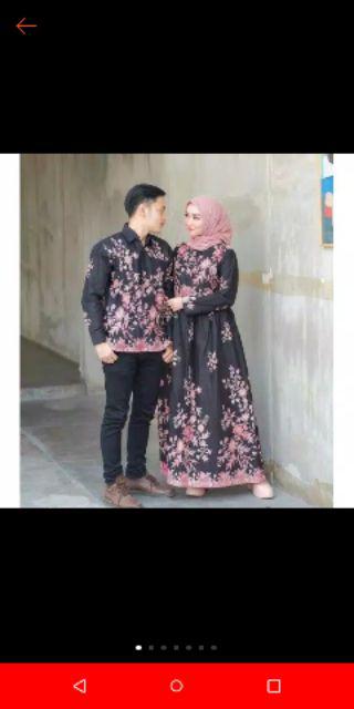 Baju Batik Couple Gamis Jumbo Murah Pasangan Modern Muslim | K060cg - Buket