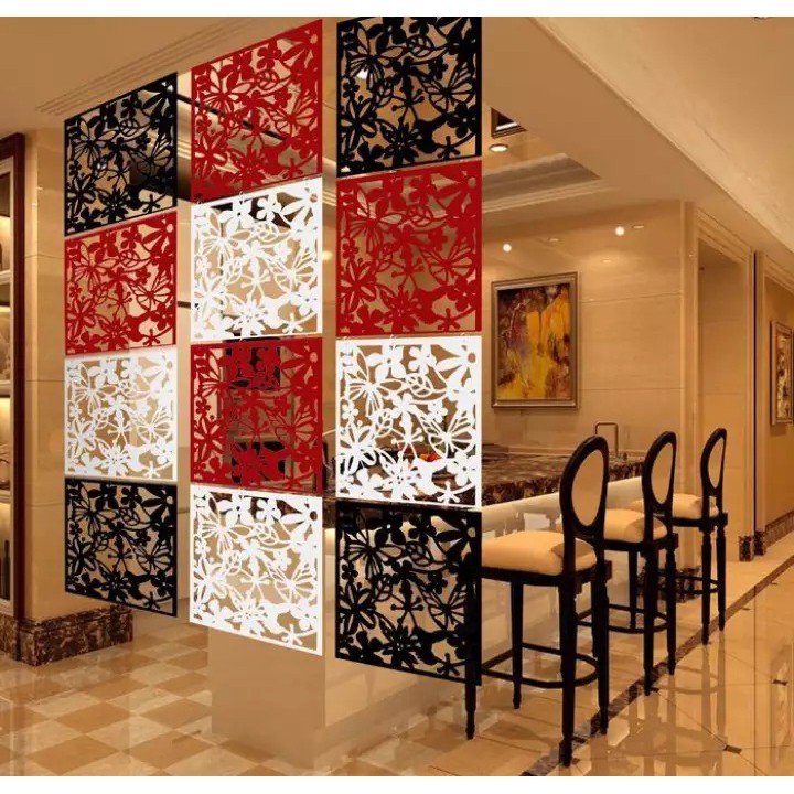 PENYEKAT RUANGAN 4 PCS SEKAT RUANG DEKORASI TIRAI DINDING VINTAGE 3 D PVC