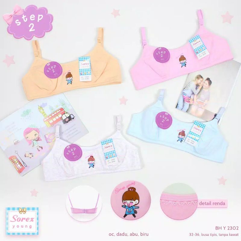 MiniBra BH Bra Remaja Bra anak SD/ Bra anak SMP Sorex Y2302 / My Jolie size 32-36
