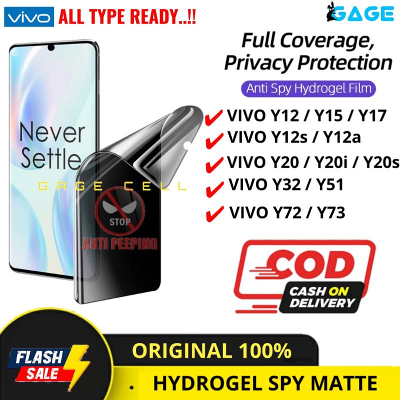 HYDROGEL ANTI GORES SPY MATTE VIVO Y12 Y15 Y17 Y12S Y12A Y20 Y20i Y20s Y31 Y51 Y72 Y73 FULL LAYAR