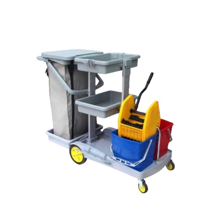 Jual Multipurpose Cleaning Cart Janitor Cart With Double Bucket ( D-11D ...