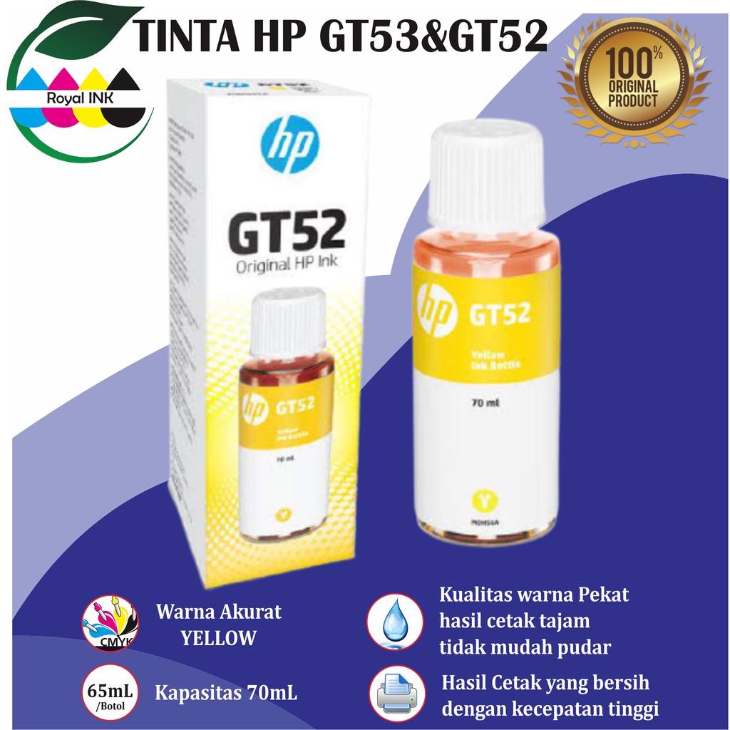 HP GT52/GT53 BLACK Ink PREMIUM GT 52/53 Tinta Hitam Pengganti GT51 - PCS