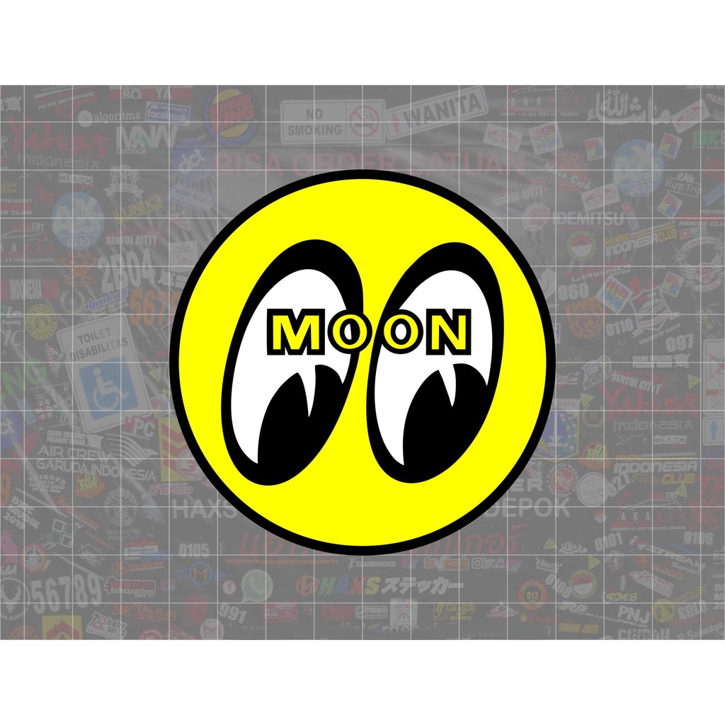 Cutting Sticker Mooneyes Ukuran 8 Cm Untuk Motor dan Mobil