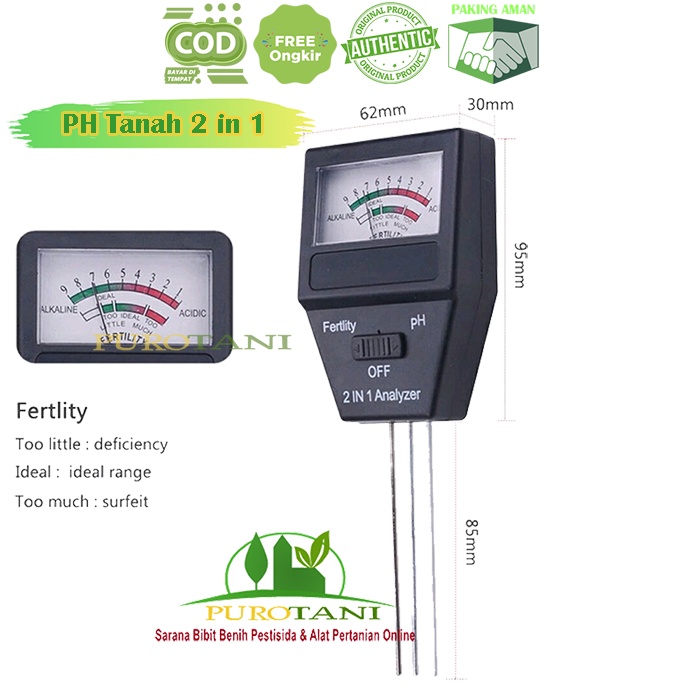 PH Meter Alat Pengukur Tingkat Kesuburan Tanah Non Battery