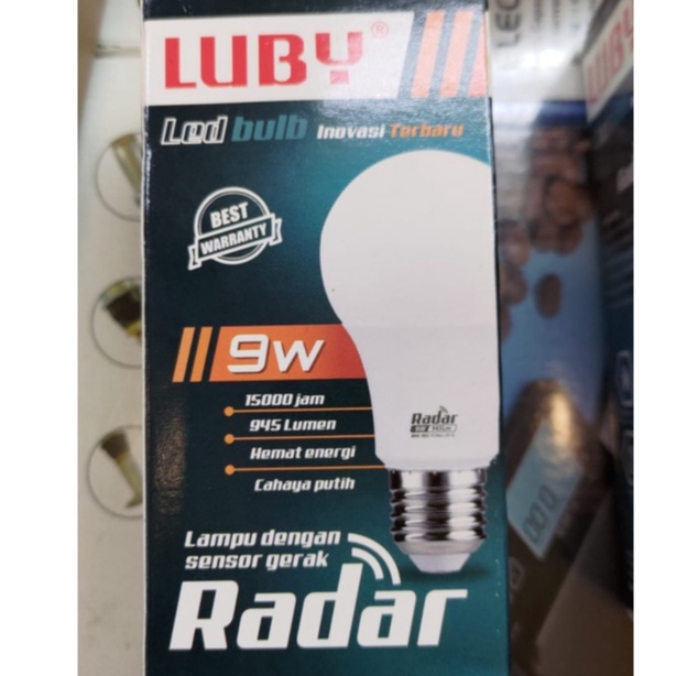 Promo Terbaru!!! Lampu Bohlam LED sensor gerak Radar Luby 9watt-12watt-16watt Super Terang dan Berkualitas