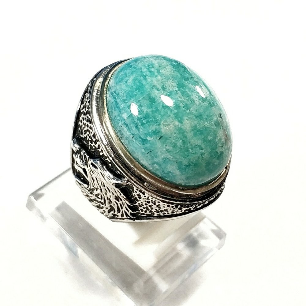 CINCIN BATU AKIK NATURAL AMAZONITE BIG SIZE