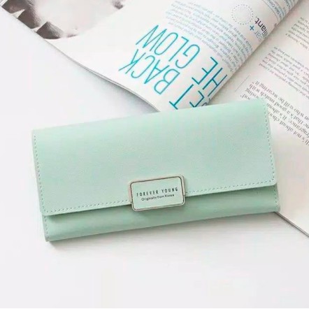 BAJ [COD] Dompet Lipat  panjang Wanita Forever young Polos 6016 Original Korea Tipis Impor - BY / TF052