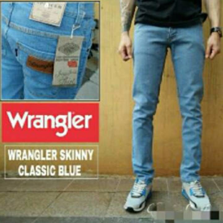 CELANA JEANS PRIA WRANGLER SLIM FIT BIOBLITZ KEREN / BIRU MUDA PYP