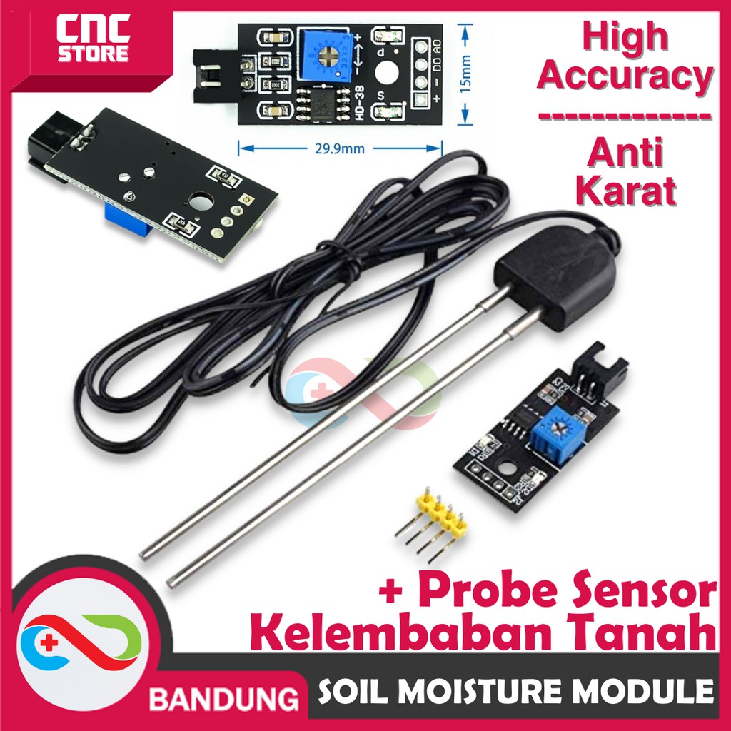 RESISTIVE HUMIDITY SOIL MOISTURE SENSOR KELEMBABAN TANAH ANTI KOROSI TAHAN KARAT FOR ARDUINO