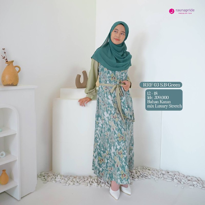 Rauna Busana Sarimbit Keluarga / SR-03 Green / Fashion Muslim