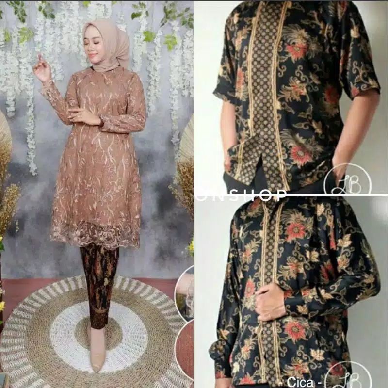 NEW REAL PICT COUPLE KEBAYA MOCA/COUPLE BATIK/COUPLE TUNANGAN