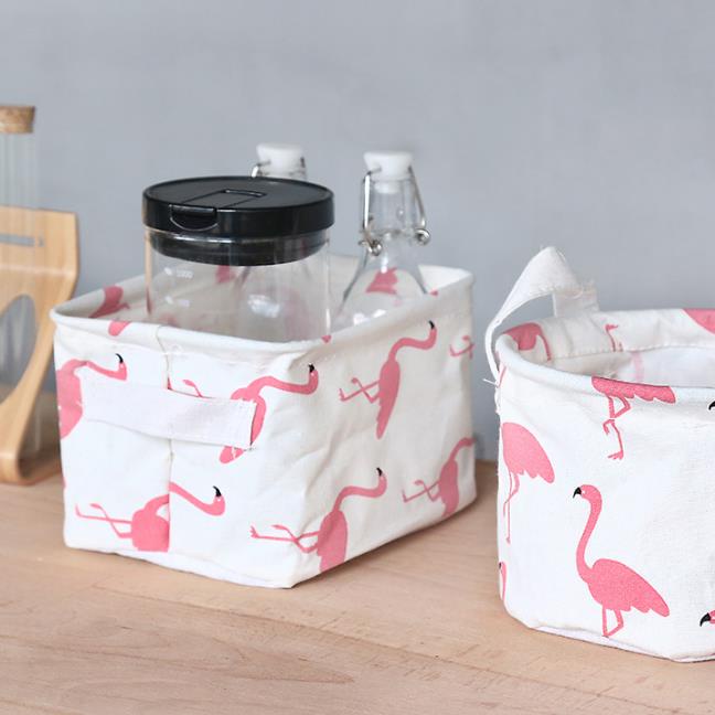 Keranjang Tempat Penyimpanan Kain Linen Storage Box Organizer Serbaguna Multifungsi Kosmetik Celana Dalam