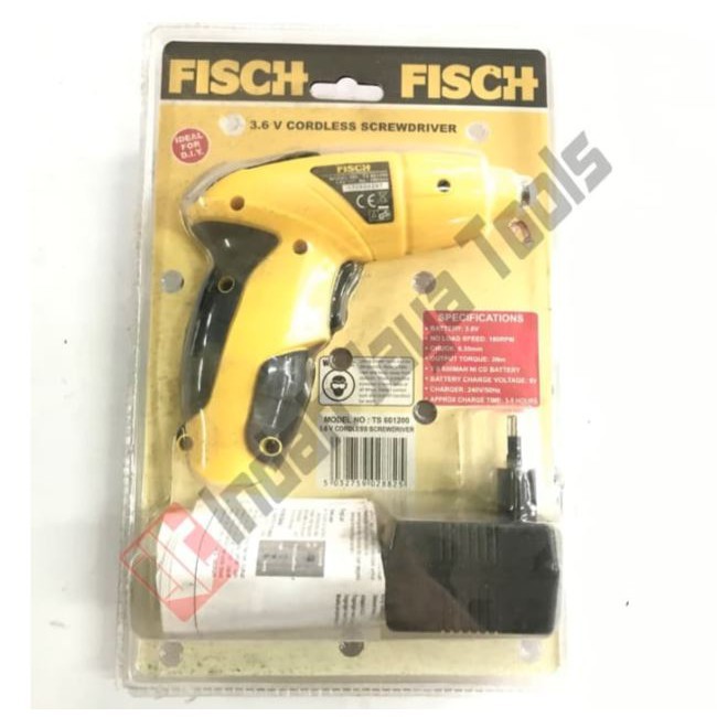 FISCH Cordless Screwdriver 3.6 V - Mesin Bor Obeng Baterai Portable Charger