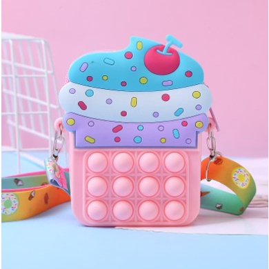 TAS POP IT CUP CAKE / TAS POP IT ANAK PEREMPUAN / TAS POP IT LUCU / TAS POP IT PREMIUM MURAH