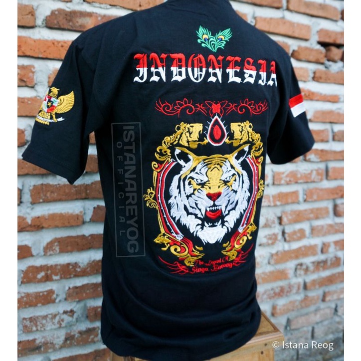 KAOS REOG MACAN MAHKOTA BORDIR ASLI /KAOS BUDAYA REOG PONOROGO / KAOS JAGAD GUMELAR / KAOS BORDIR/ KAOS REOG PONOROGO/ ISTANA REOG