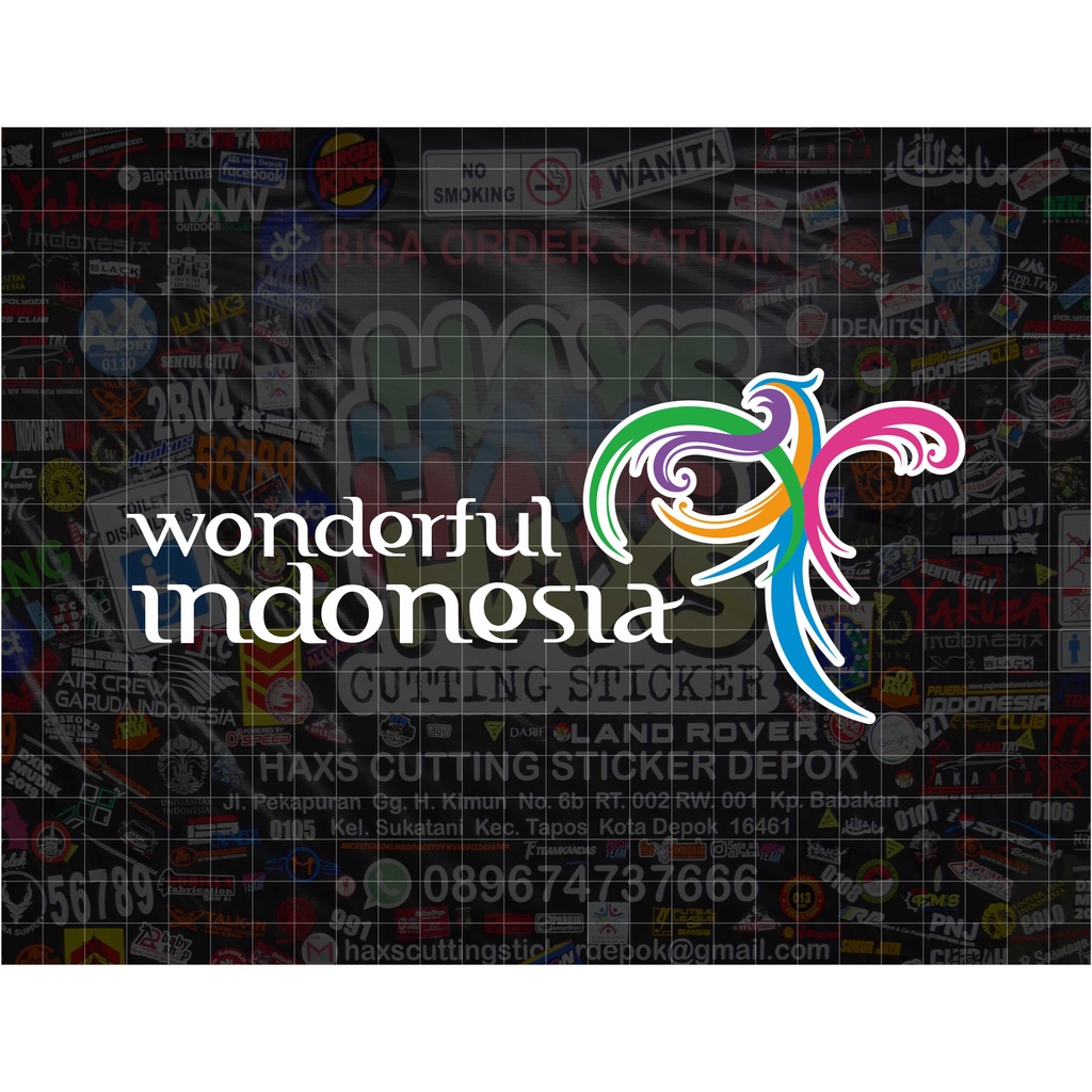 Cutting Sticker Wonderful Indonesia Ukuran 20 Cm