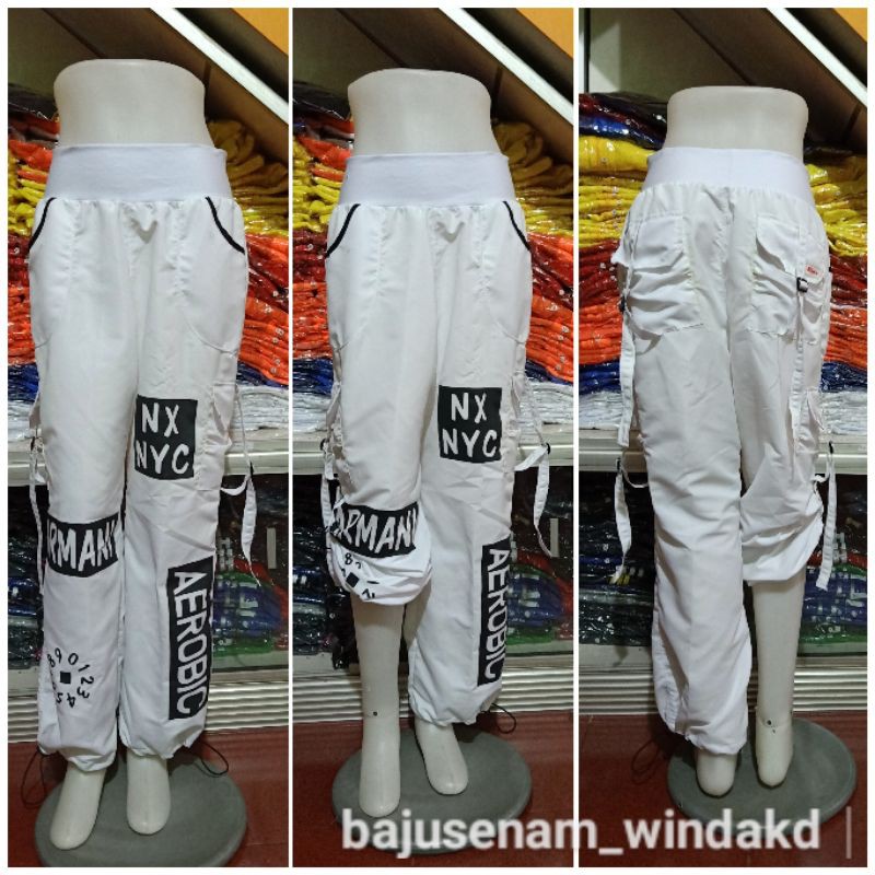 Celana  Senam Cargo Parasut SABLON / Celana  zumba Cargo  Sablon /Celana Aerobic /Celana Senam Cargo