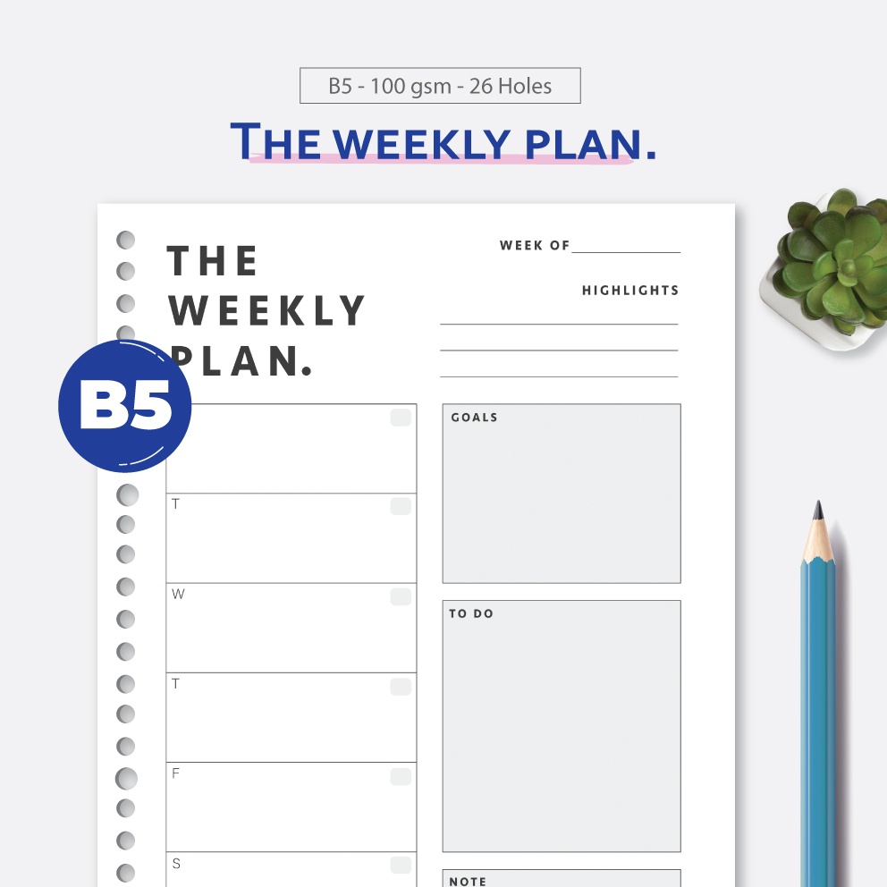 

Bukuqu Loose leaf B5 - L107 The Weekly Plan