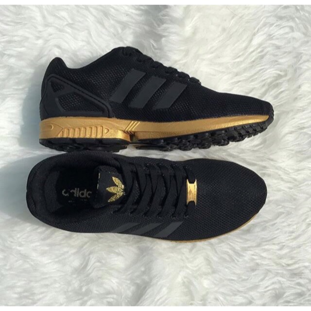 adidas zx flux black and gold