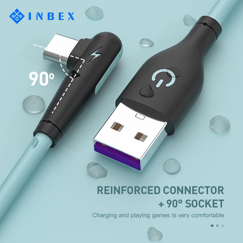 INBEX Kabel Charger Gaming 90° Type-C 3A