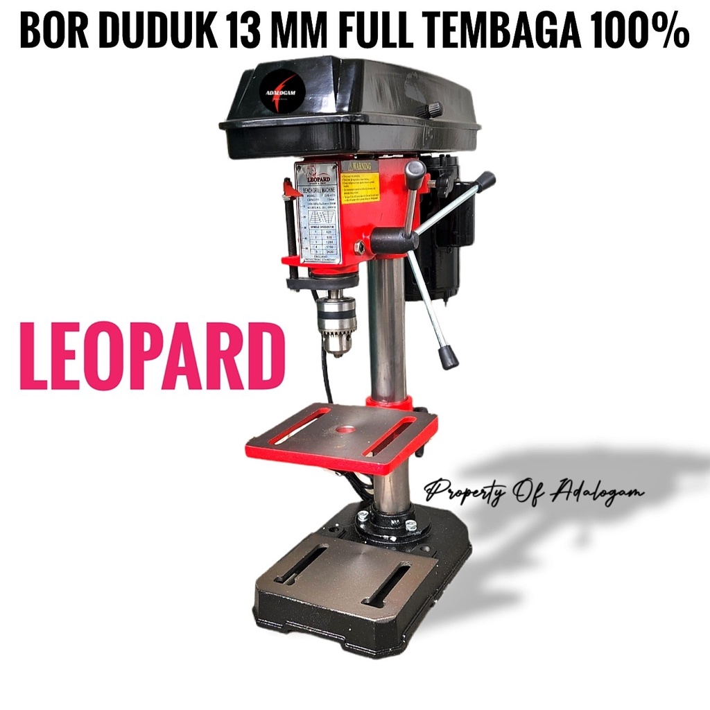 LEOPARD Mesin Bor Duduk 13 MM - Bench Drill 13MM Motor Full Tembaga