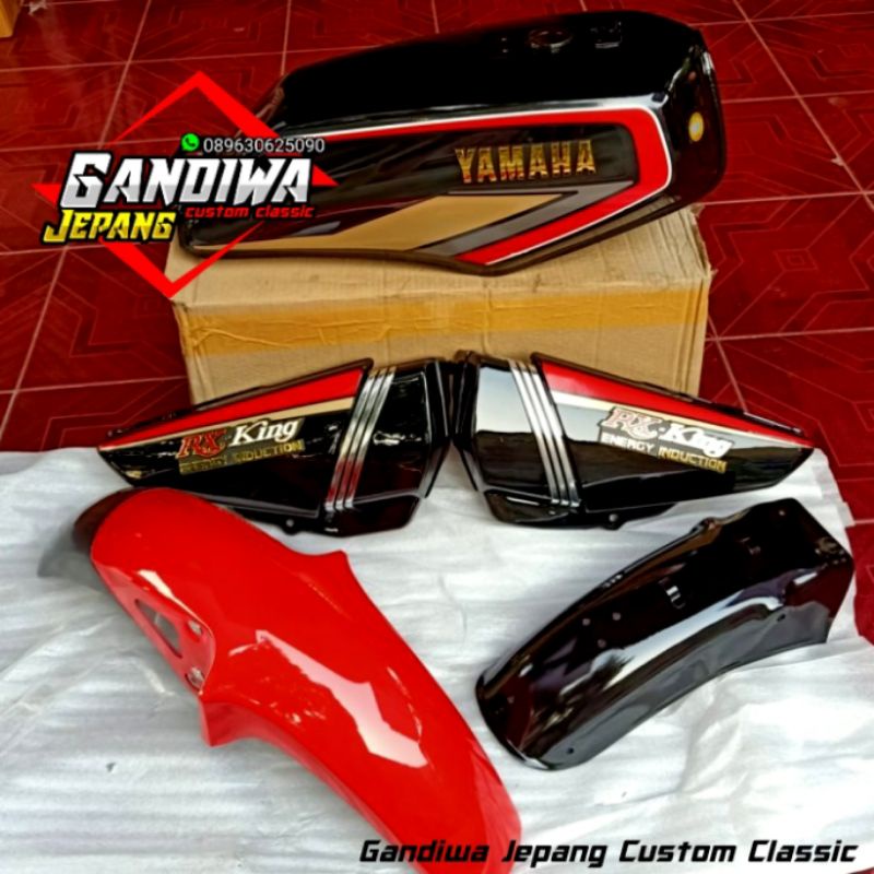 paket body Yamaha RX king kobra cobra tahun 1992 1993 warna hitam paket tangki full set Yamaha RX ki