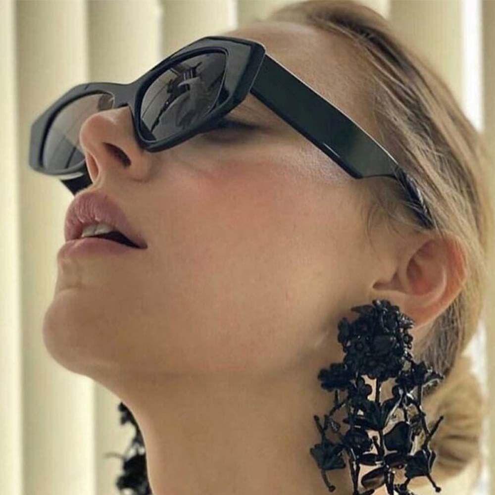 Mxbeauty Mata Kucing Kacamata Hitam Pria Fashion Anti-UV Kacamata Matahari Poligon Tidak Teratur Wanita Sunglasses