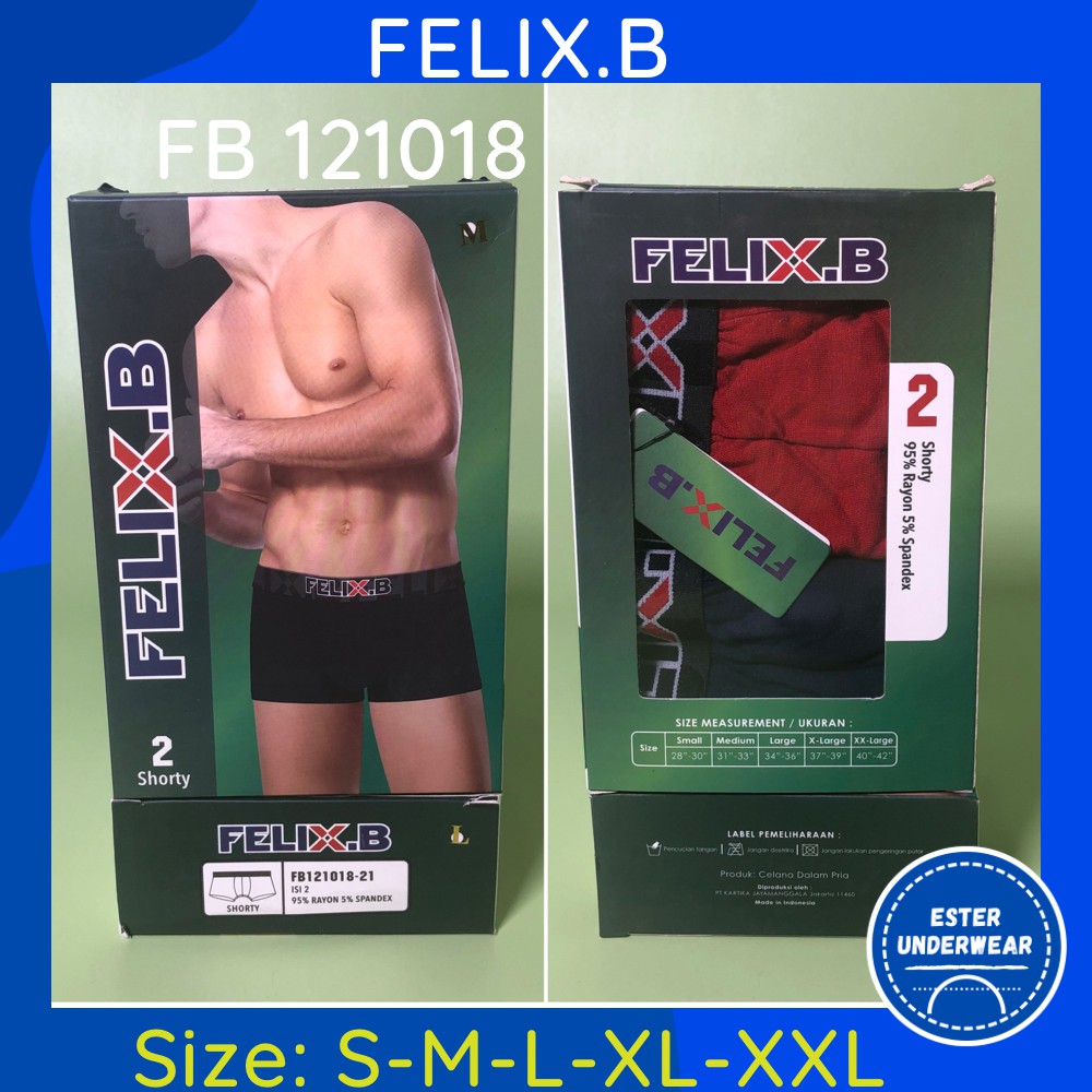 Celana Boxer Pria Felix.B FB 121018 ISI-2 PCS