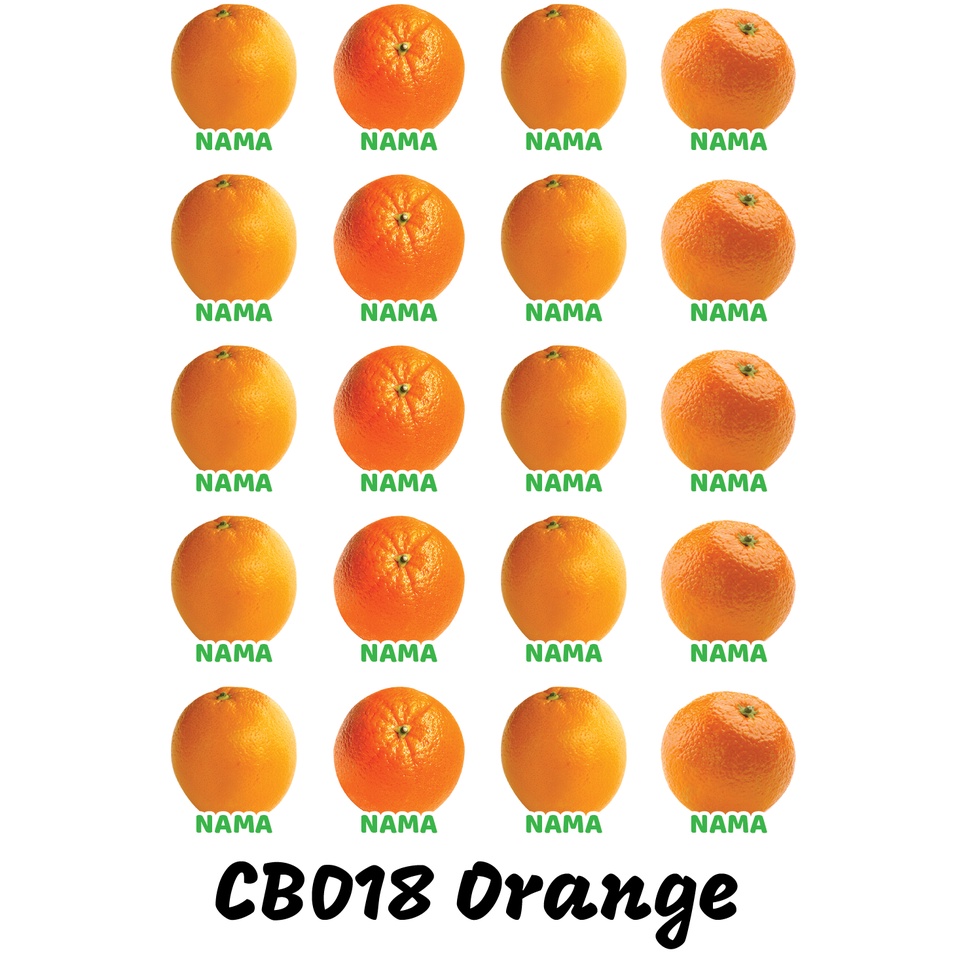 

Sticker Nama Cutting Label Waterproof Tahan Air Orange Fresh (CB018)