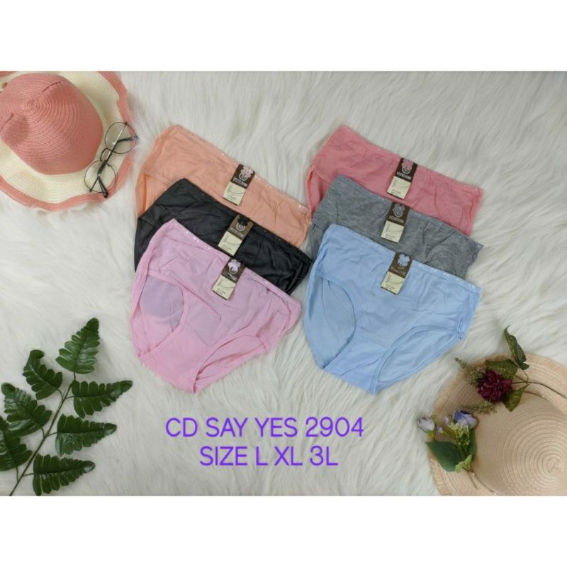 6PCS CELANA DALAM WANITA DEWASA SAY YES SEMPAK KANCUT DALEMAN REMAJA PEREMPUAN DEWASA KATUN