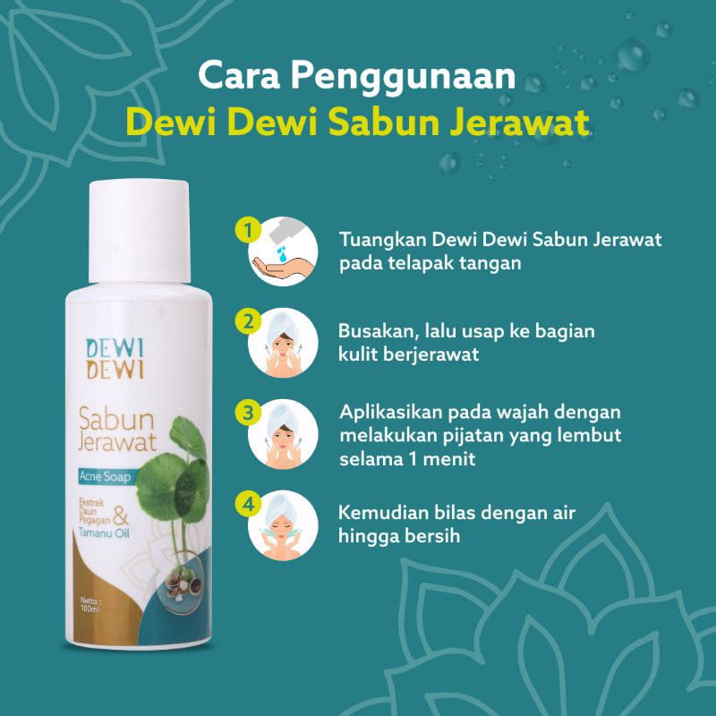 DEWI DEWI Sabun Jerawat Acne Soap Facial Wash 100ml - Untuk Menghilangkan Jerawat Dan Bekas Jerawat - Sabun Jerawat Ampuh Pria Dan Wanita - Skincare Pria Wanita - Sabun Wajah Jerawat