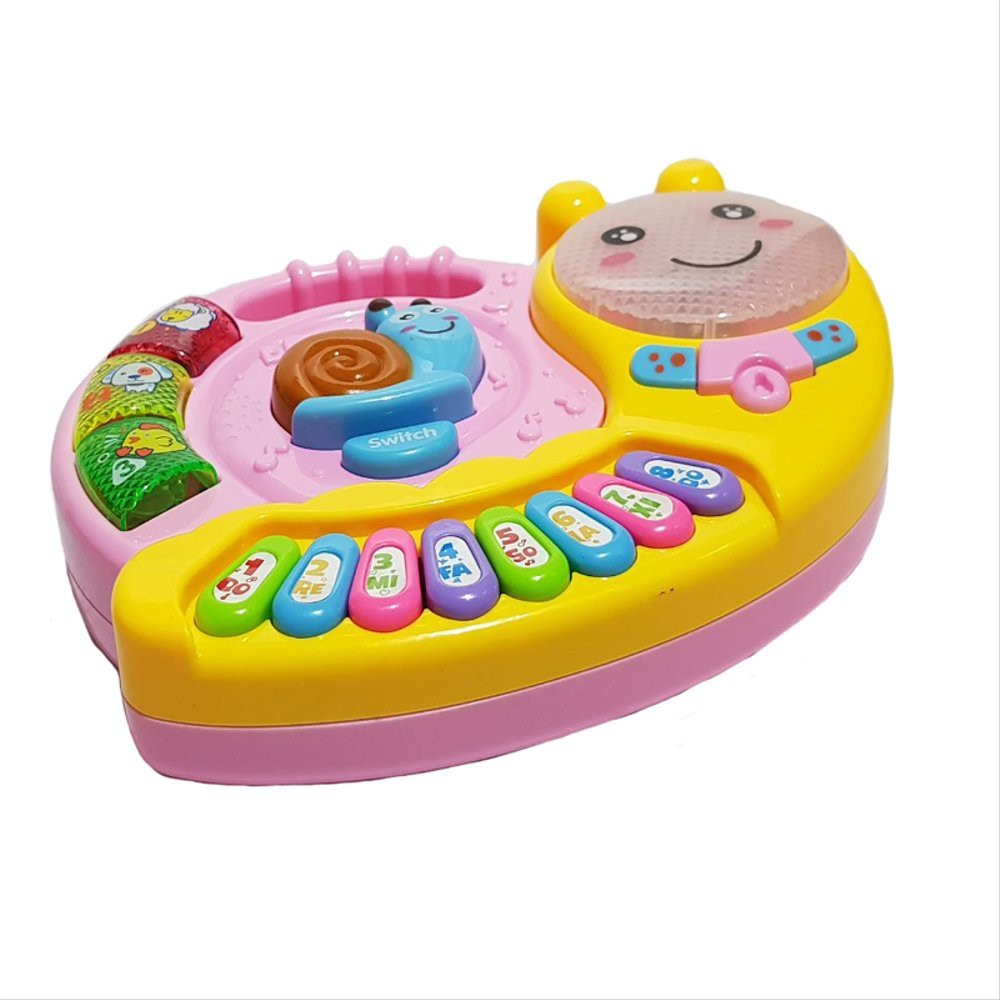 tanpa dus Mainan Anak Caterpillar Music ELF Piano - Animal piano Siput Light