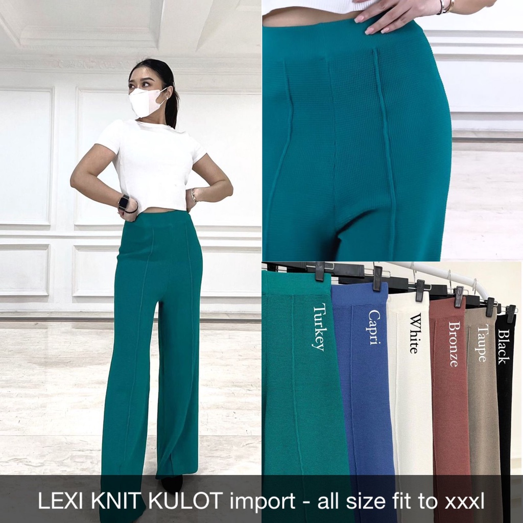 CELANA PANJANG WANITA LEXI KULOT KNIT IMPORT