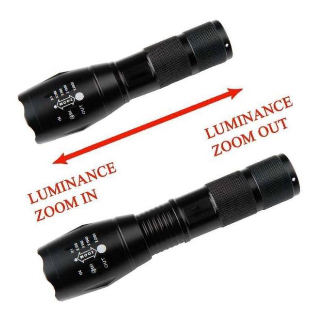 Senter LED Super Terang Cree Laser E17 XM-L T6 2000 Lumens Zoom Lampu Outdoor Jarak jauh Police