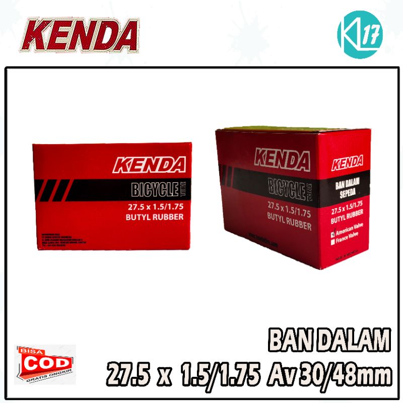 BAN DALAM 27.5 X 1.50 / 1.75 KENDA AV FV BAN DALAM 27.5 MTB TOURING CITY BIKE