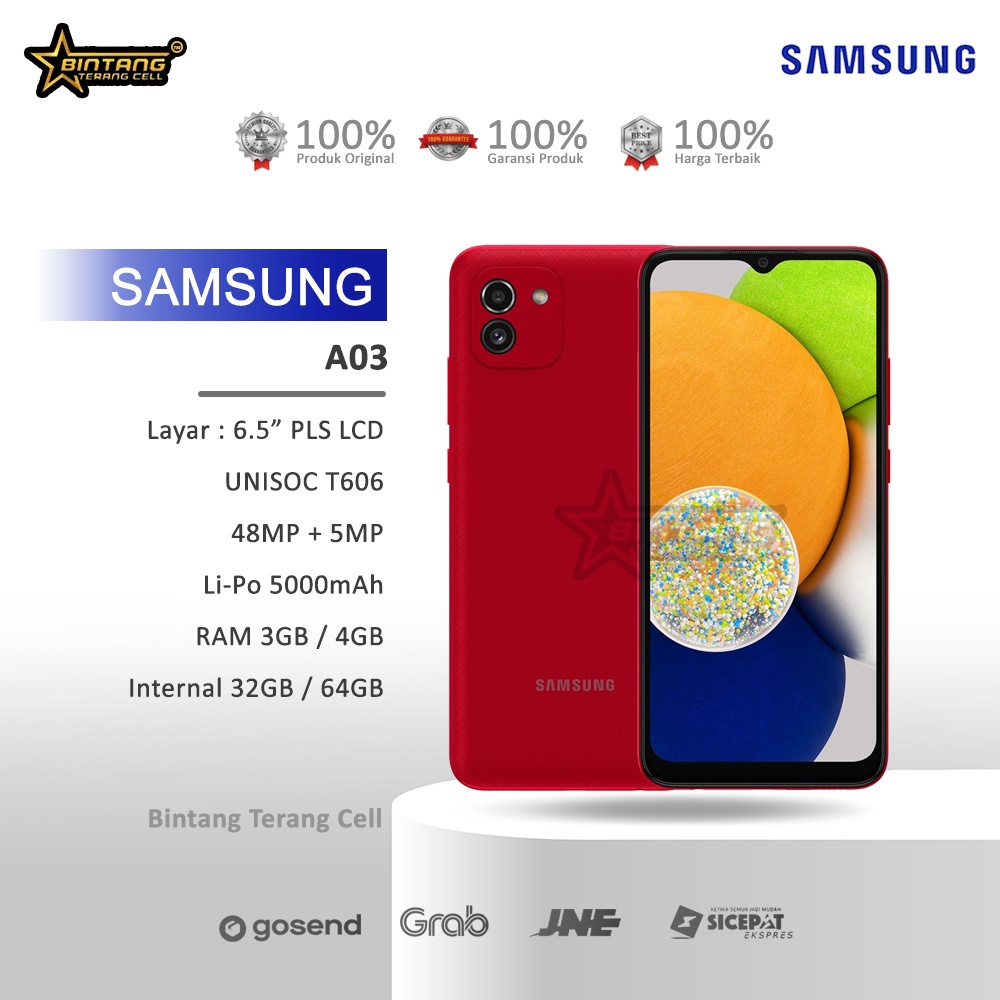 HP Samsung A03 Ram 3/32GB-4/64GB-4/128GB Garansi Resmi
