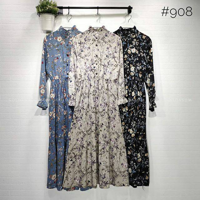 Gamis plisket wolfis import motif bunga
Kode: #908