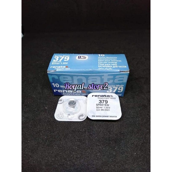Baterai Jam Tangan Renata 521 , Baterai Jam 379/SR521SW Renata Original