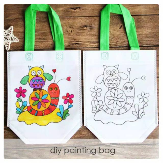 DIY PAINTING BAG mewarnai tas + spidol